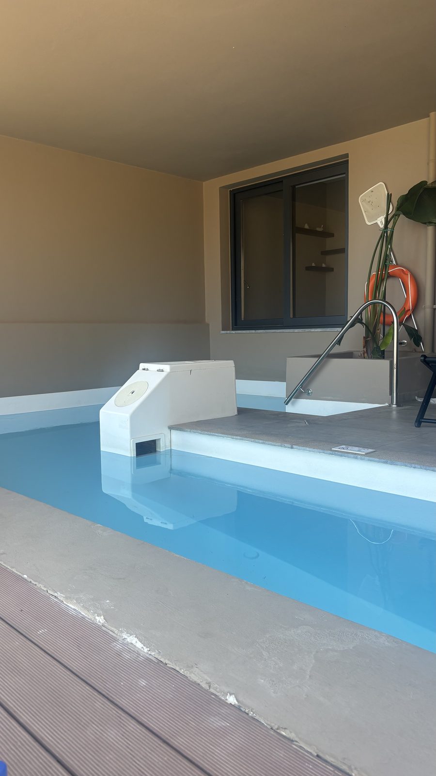 The plunge pool, waiting for its afternoon sun